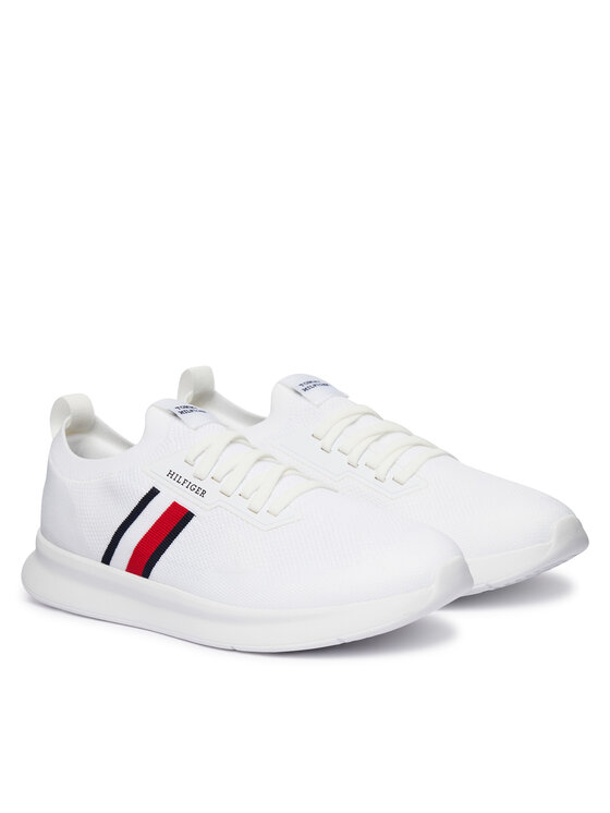 Tommy Hilfiger Laisvalaikio batai Tommy Hilfiger Lightweight Knitted Runner FM0FM05756 Balta