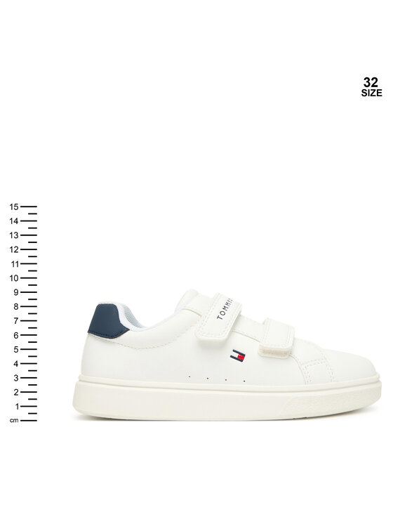 Tommy Hilfiger Sneakersy Tommy Hilfiger Low Cut Velcro T1X9-34338-1355 S Biela