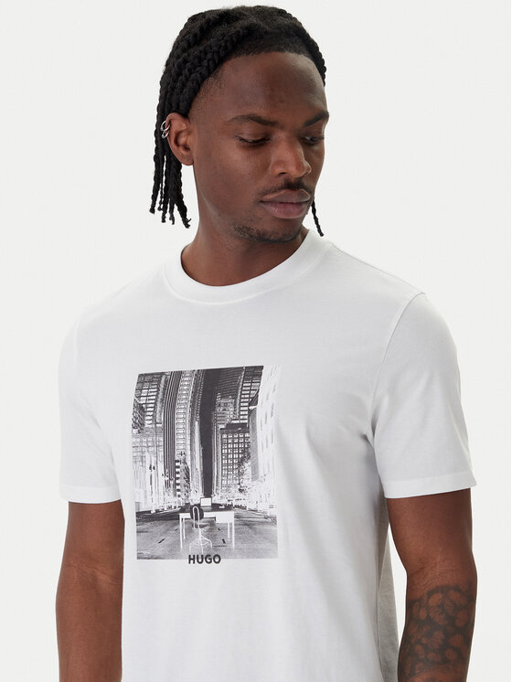 HUGO HUGO Camiseta Deyss 50553755 Blanco Regular Fit