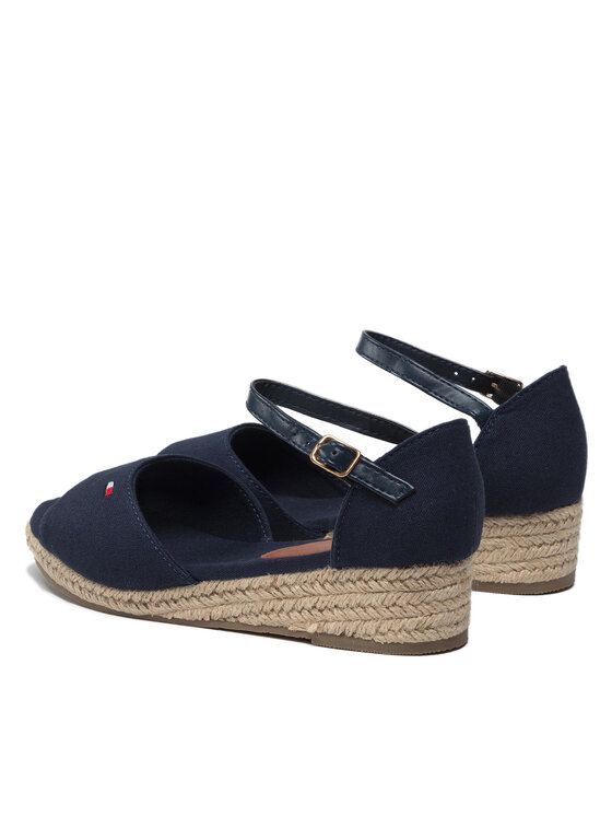 Tommy Hilfiger Espadrilles Tommy Hilfiger Rope Wedge Sandal T3A7-32185-0048 M Tumši zils