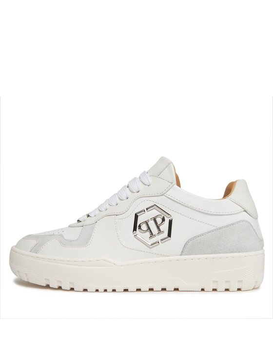 PHILIPP PLEIN Снікерcи PHILIPP PLEIN Mix Leather Lo Top Sneakers SADS USC0545 PLE010N 01 Білий