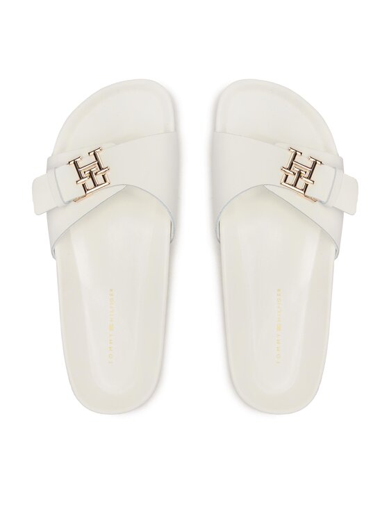 Tommy Hilfiger Şlapi Tommy Hilfiger Th Mule Sandal FW0FW07134 Alb
