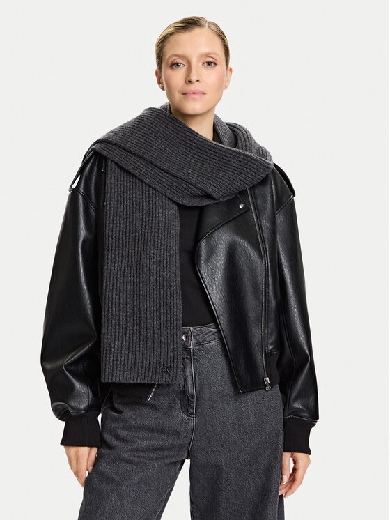 Calvin Klein Šál Calvin Klein Ck Metal Wool Rib Scarf LV04D8056G Sivá