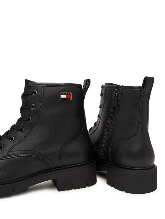 Tommy Jeans Ορειβατικά παπούτσια Tommy Jeans Tjw Cleated Lace Up Boots EN0EN03104 Μαύρο