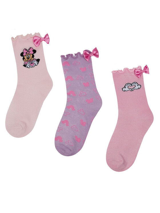 Mickey&Friends Дълги чорапи Mickey&Friends ACCCS-SS25-327DSTC(3-PACK) Розов