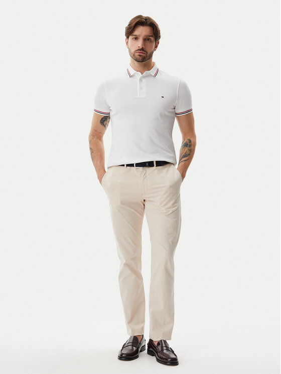 Tommy Hilfiger Tommy Hilfiger Polo Tipped MW0MW37346 Blanco Slim Fit