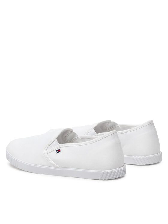 Tommy Hilfiger Tenisky Tommy Hilfiger Canvas Slip-On Sneaker FW0FW07806 Biela