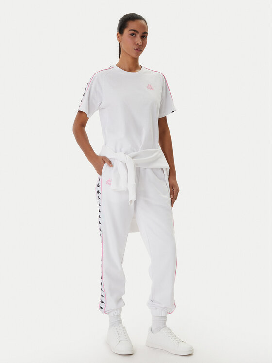 Kappa Kappa Camiseta Banda Adi 371U6WW Blanco Regular Fit