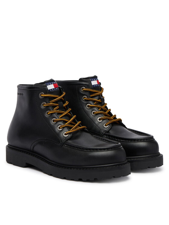 Tommy Jeans Auliniai batai Tommy Jeans Archive '01 American Lth Boot EM0EM01779 Juoda
