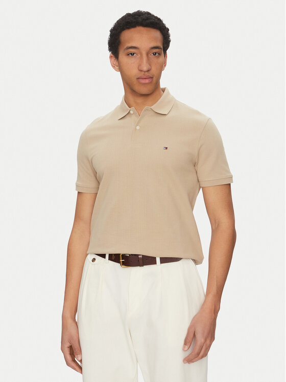 Tommy Hilfiger Tommy Hilfiger Polo marškinėliai Vertical MW0MW38951 Smėlio Regular Fit