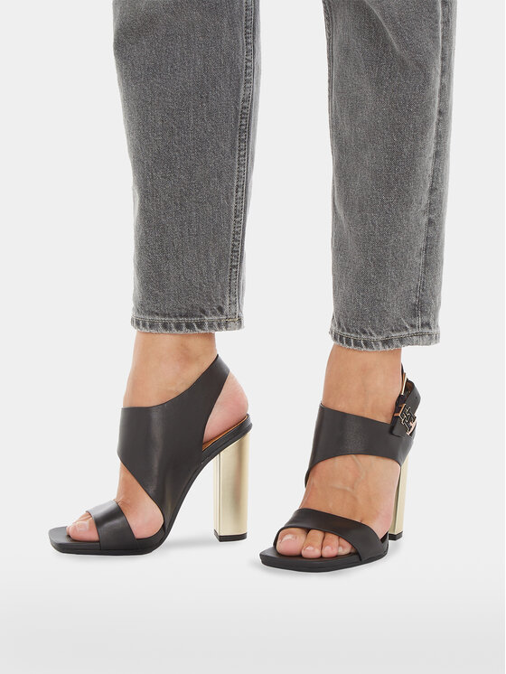 Tommy Hilfiger Sandály Tommy Hilfiger Th Hardware Block High Heel FW0FW07886 Černá