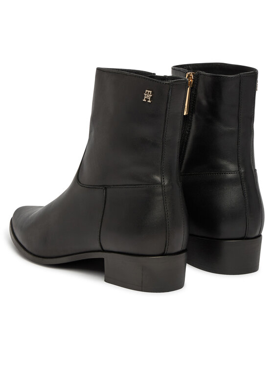 Tommy Hilfiger Μποτάκια Tommy Hilfiger Leather Ankle Boot W Zip FW0FW09921 Μαύρο