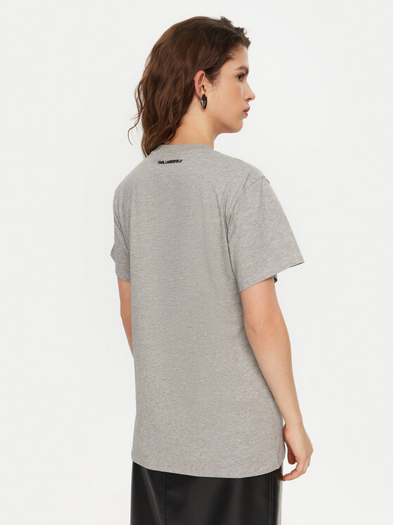 KARL LAGERFELD KARL LAGERFELD T-shirt A1W17025 Siva Relaxed Fit