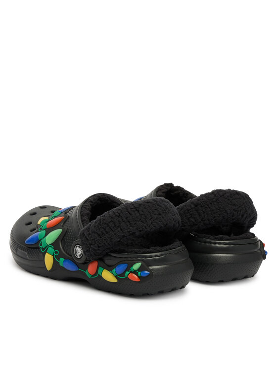 Crocs Klapki Crocs Classic Lined Holiday Lights Clog 212054 Czarny
