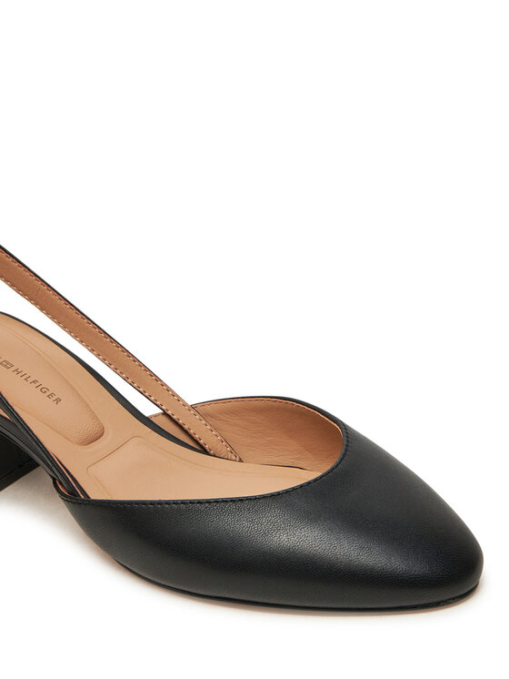 Tommy Hilfiger Laiviņas Tommy Hilfiger Pump Slingback Smooth Leather FW0FW08621 Melns