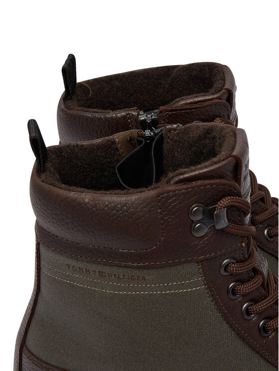 Tommy Hilfiger Trzewiki Tommy Hilfiger Corporate Casual Mix W Wpm Boot FM0FM05988 Brązowy ciemny