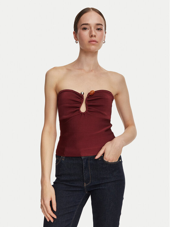 Guess Guess Топ W6YR37 Z1042 Бордовий Slim Fit