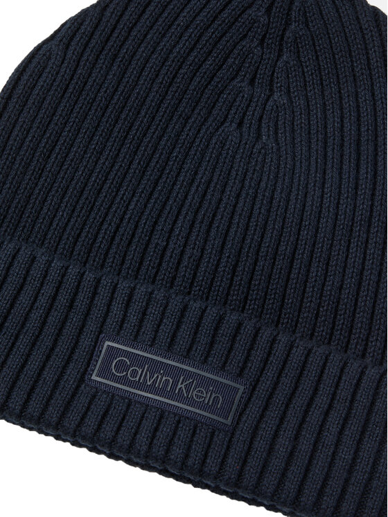 Calvin Klein Berretto Calvin Klein Patch Chunky Rib Cotton Beanie LV04D8053G Blu scuro