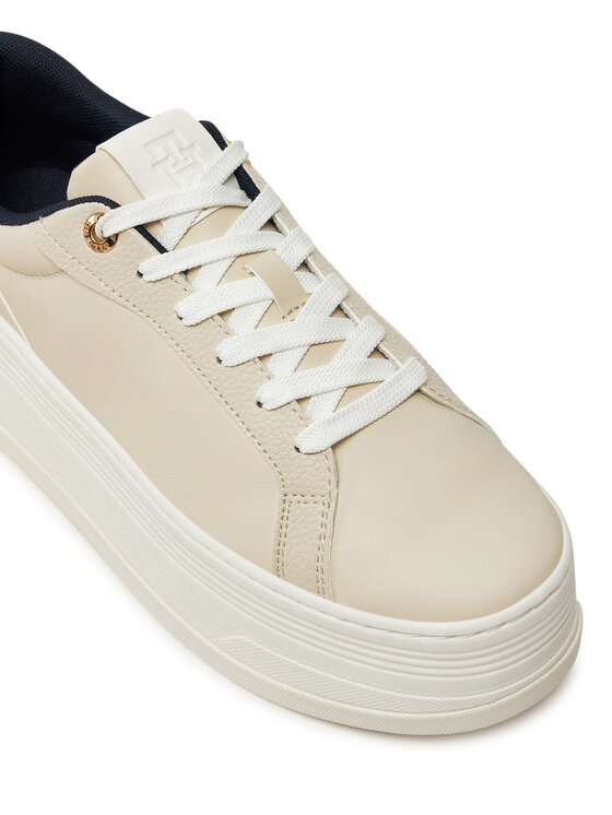Tommy Hilfiger Sneakersy Tommy Hilfiger Th Platform Sneaker Triangle FW0FW08115 Béžová