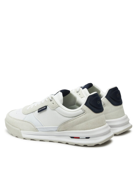 Tommy Hilfiger Sneakersy Tommy Hilfiger Retro Runner Mix Rwb FM0FM05371 Biela