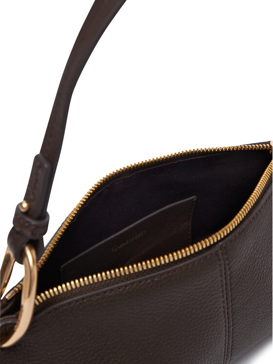 Calvin Klein Torbica Calvin Klein Slouchy Leather Small Conv Bag LV04F3659G Smeđa