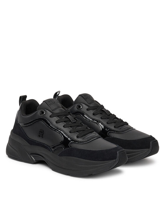 Tommy Hilfiger Sneakersy Tommy Hilfiger Chunky Runner Patent FW0FW08840 Černá