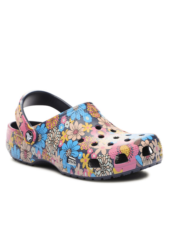 Crocs Ciabatte Crocs Crocs Classic Retro Floral Clog 208954 Blu scuro