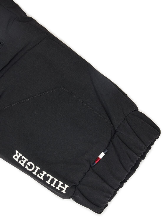 Tommy Hilfiger Vīriešu cimdi Tommy Hilfiger Th Monotype Quilt AM0AM12829 Melns