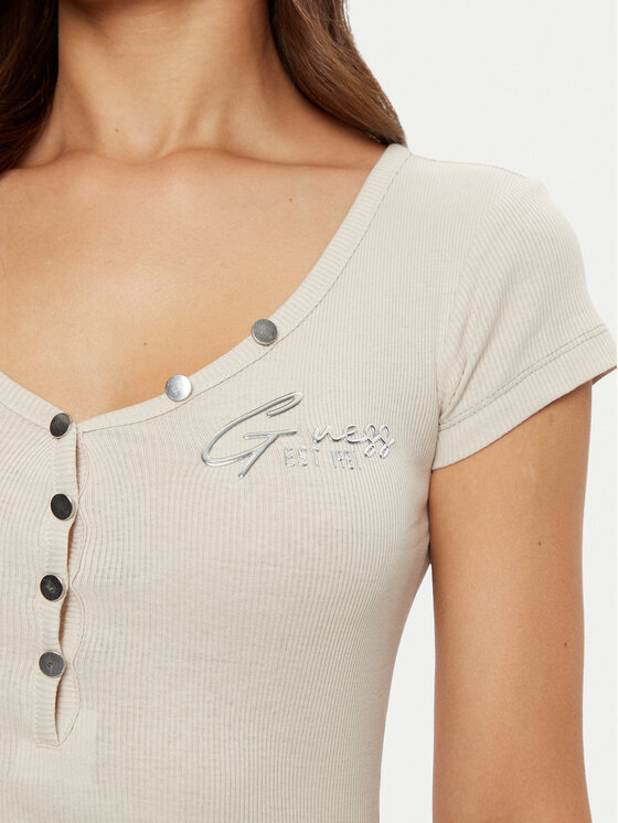 Guess Guess Marškinėliai W4RP47 K1814 Pilka Regular Fit