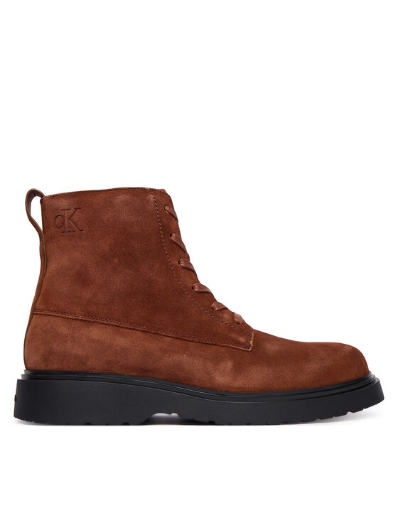 Calvin Klein Auliniai batai Calvin Klein Combat Ess Lace Up Zip Boot Su YM0YM01371 Ruda