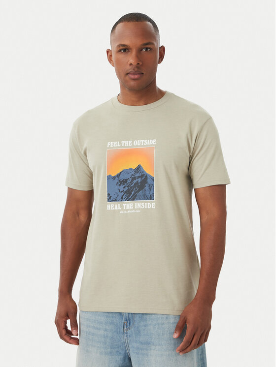 Quiksilver Quiksilver Camiseta Feel The Outside EQYZT08004 Beis Regular Fit