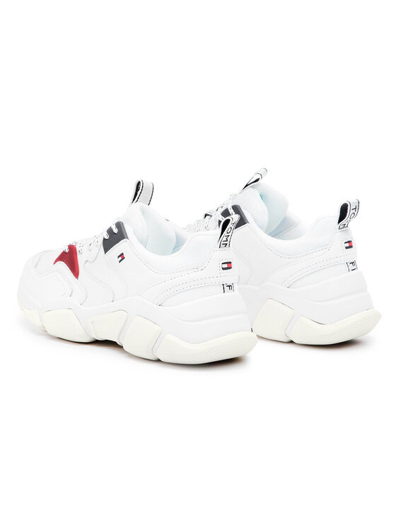 Tommy Hilfiger Sneakersy Tommy Hilfiger Chunky Mixed Textile Trainer FW0FW04065 Bílá