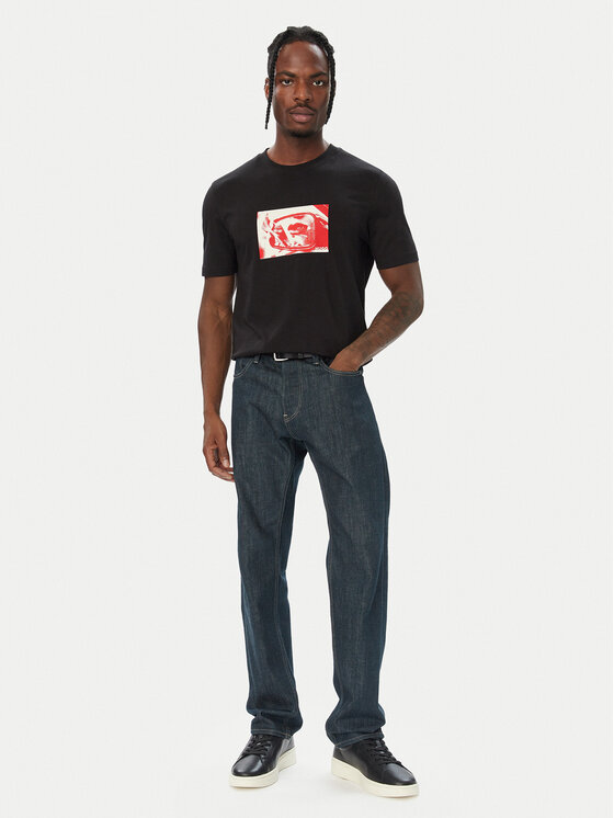 HUGO HUGO Camiseta Dirom 50570844 Negro Regular Fit