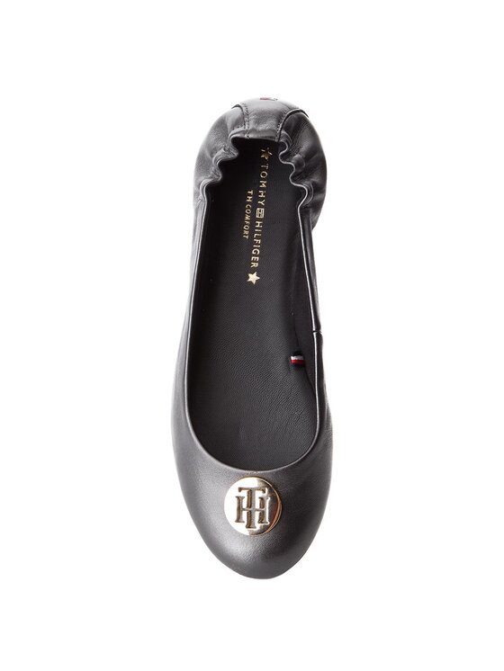 Tommy Hilfiger Ballerine Tommy Hilfiger Pearlized Leather Ballerina FW0FW03412 Grigio