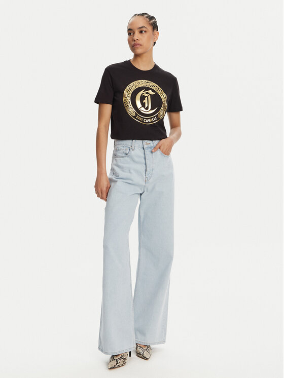 Just Cavalli Just Cavalli Футболка 78PAHT01 Чорний Regular Fit