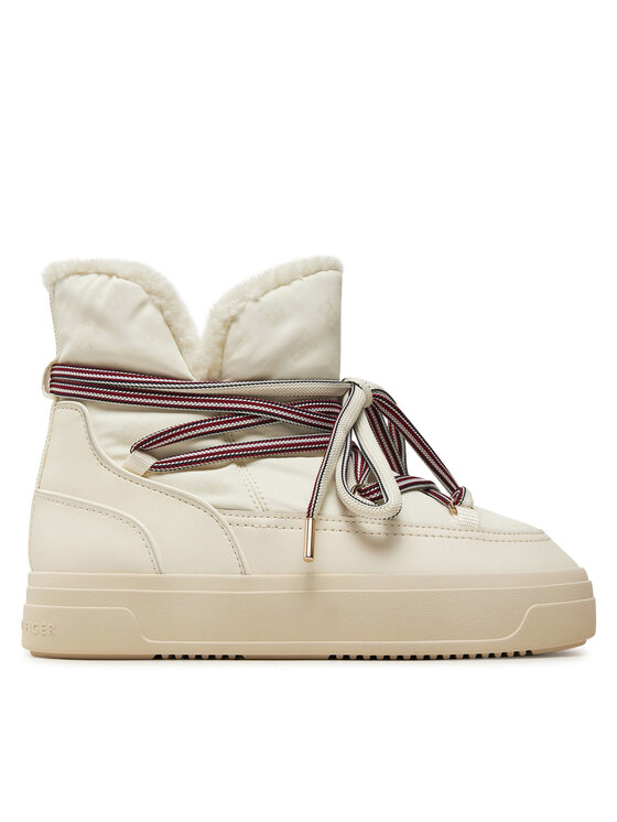 Tommy Hilfiger Čizme za snijeg Tommy Hilfiger Snowboot Monogram Faux Fur FW0FW08389 Bež