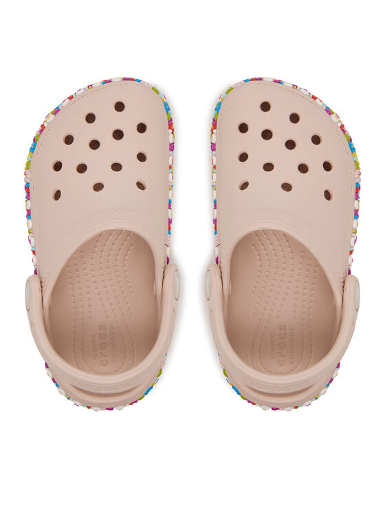 Crocs Šľapky Crocs Classic Beaded Band Clog 211627 Béžová