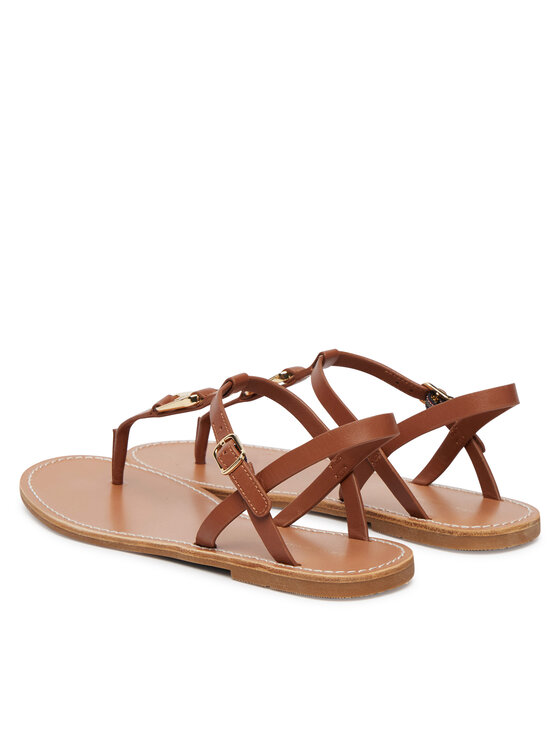 Tommy Hilfiger Sandale Tommy Hilfiger Leather Thong Sandal FW0FW09127 Smeđa