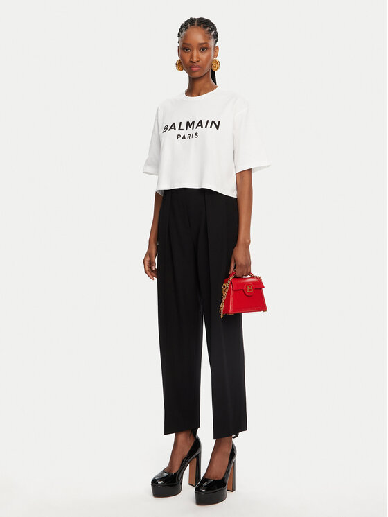 Balmain Balmain Футболка BF1EE020BB02 Білий Relaxed Fit
