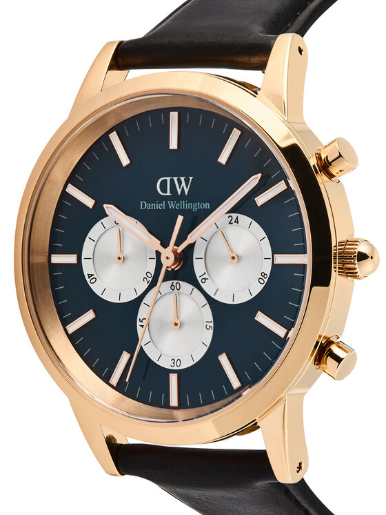 Daniel Wellington Hodinky Daniel Wellington Iconic Chronograph St Mawes Arctic Panda DW00100877 Černá