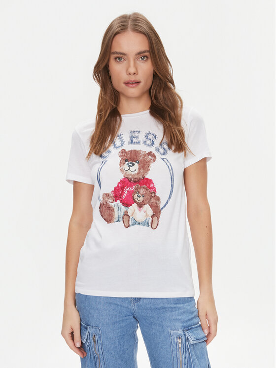 Guess Guess Camiseta W4RI86 K9SN1 Blanco Regular Fit