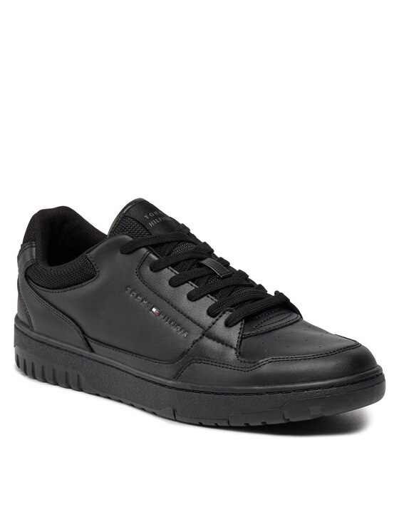 Tommy Hilfiger Snīkeri Tommy Hilfiger Th Basket Core Leather Ess FM0FM05040 Melns