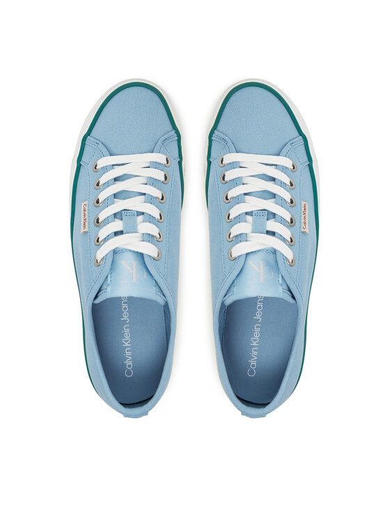 Calvin Klein Jeans Tenisice Calvin Klein Jeans Vulc Flatform Ctn Logo Tag YW0YW01838 Svijetloplava