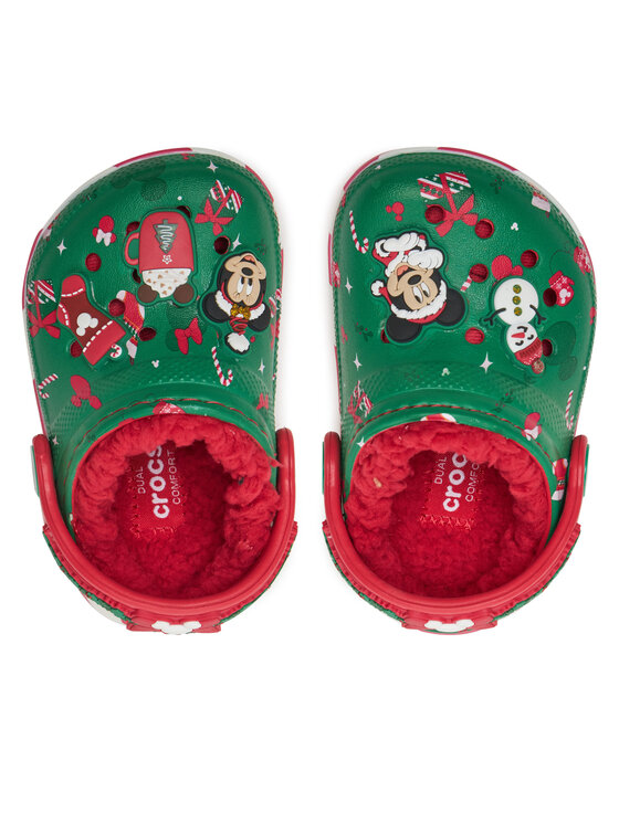 Crocs Шльопанці Crocs Classic Mickey Xmass Lined Clog T 210815 Зелений