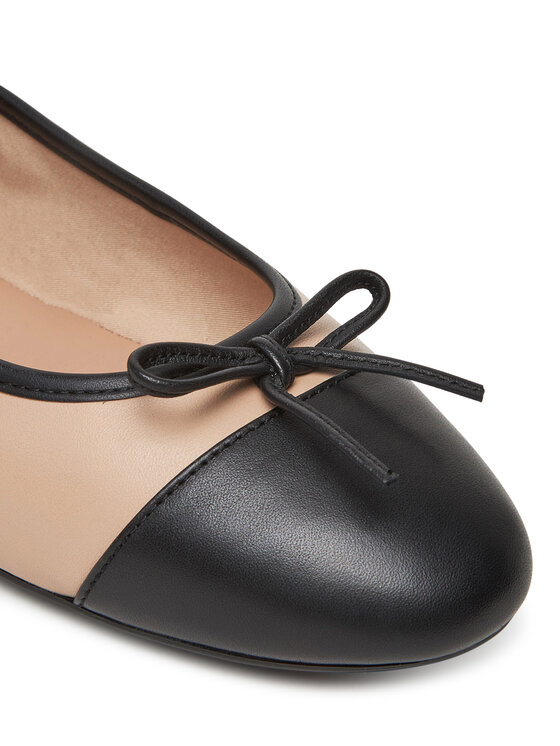 Tommy Hilfiger Balerinke Tommy Hilfiger Toe Cap Leather Ballerina FW0FW08759 Écru