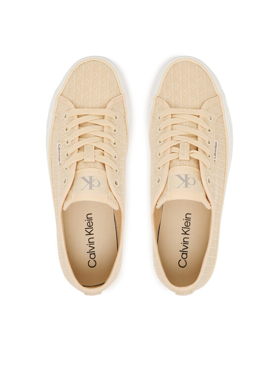 Calvin Klein Sportcipők Calvin Klein Vulc Flatf Laceup Jaq Aop HW0HW03265 Világossárga