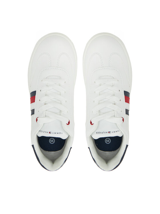 Tommy Hilfiger Αθλητικά Tommy Hilfiger Stripe Low Cut Lace-Up Sneaker T3X9-33850-1355 S Λευκό