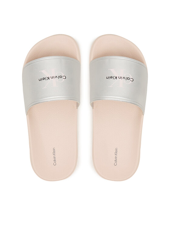 Calvin Klein Klapki Calvin Klein V3A0-83268-1367 Srebrny