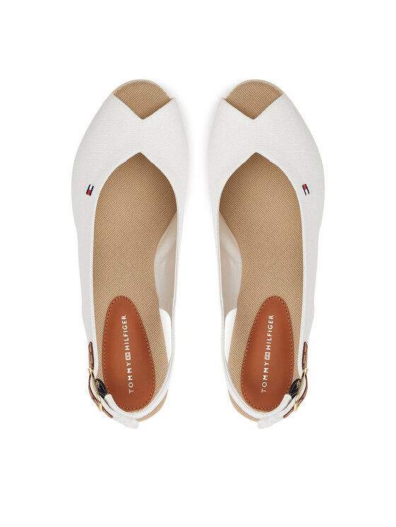 Tommy Hilfiger Alpargatas Tommy Hilfiger Flag Mid Wedge Espad Slingback FW0FW08595 Blanco