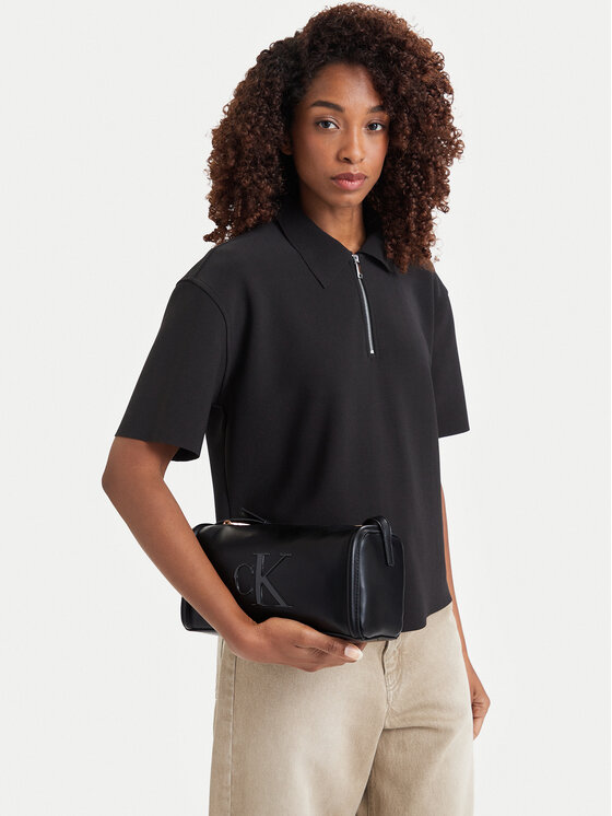 Calvin Klein Rankinė Calvin Klein Bold Ck Slouchy Shoulder Bag LV04F3894G Juoda